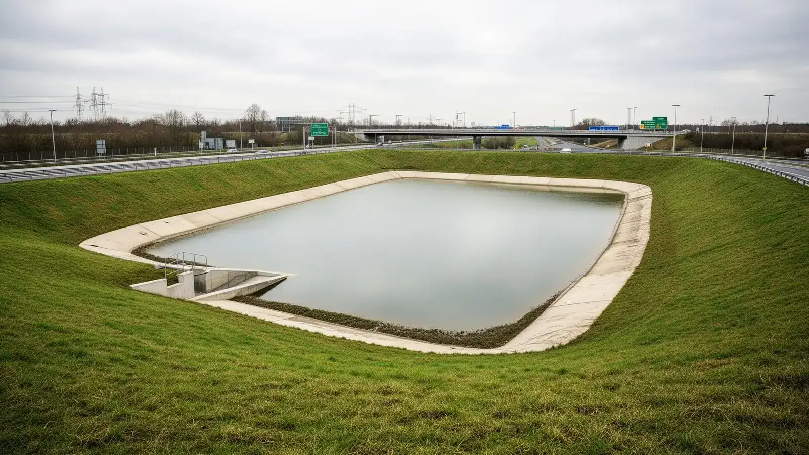 Reinforced polymer liner installed in a UK attenuation basin handling site run-off